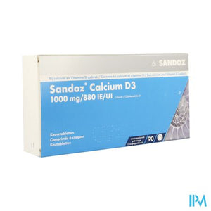 Sandoz Calcium D3 Kauwtabletten 90x1000 mg/880ie