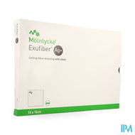 Exufiber Ag Gel.fibre Dressing Ster 15 X 15cm 10