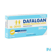 Load image into Gallery viewer, Dafalgan Pediatrie 300mg Suppo 12
