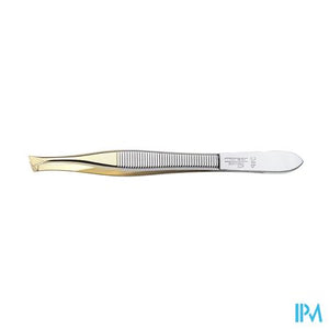 Morser Pincet, schuine punten, verguld N24B
