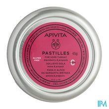 Charger l'image dans la galerie, Apivita Pastilles Keelpijn Zwarte Bes-honing 45g
