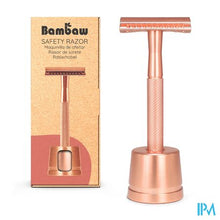 Afbeelding in Gallery-weergave laden, Bambaw Metalen Veilig.scheermes+sokkel Roze Goud
