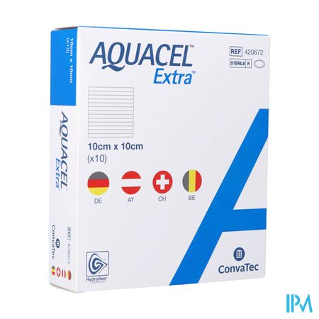 Aquacel Extra Verb Hydrofiber+versterk. 10x10cm 10