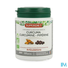 Afbeelding in Gallery-weergave laden, Superdiet Curcuma Curcumine Piperine Caps 120
