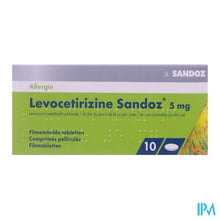 Afbeelding in Gallery-weergave laden, Levocetirizine Sandoz 5mg Comp Enrob. 10 X 5mg
