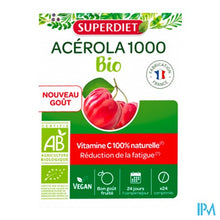Afbeelding in Gallery-weergave laden, Superdiet Acerola 1000 Bio Kauwtabl 24
