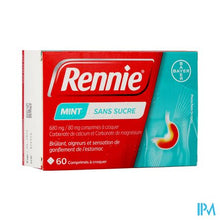 Load image into Gallery viewer, Rennie Mint Z/suiker Zuigtabl 60
