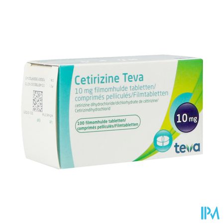 Cetirizine Teva 10mg Filmomh Tabl 100