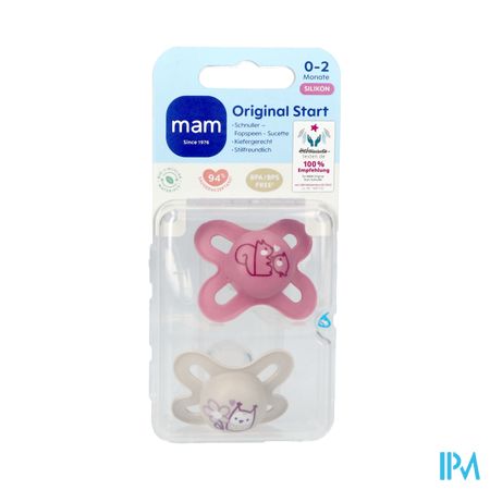 Mam Original Start Fopspeen Silic.pure 0-2m Pink 2