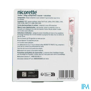 Nicorette Fruit 2mg Zuigtabletten 80