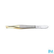 Morser Pincet, schuine punten, verguld N24B