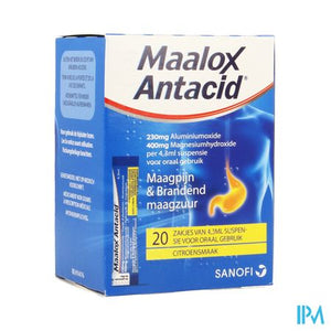 Maalox Antacid Lemon 230mg/400mg Susp Or. 20x4,3ml