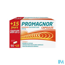Afbeelding in Gallery-weergave laden, Promagnor: Hoog Gedoseerd Magnesium 450mg (90+15 capsules)

