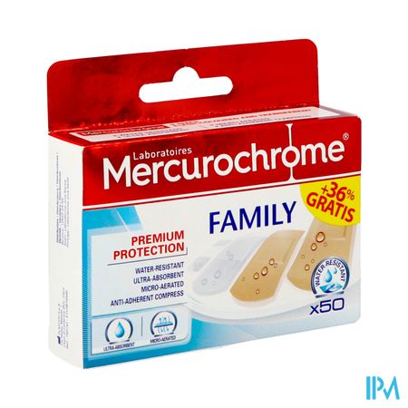 Mercurochrome Familie Pleisters 50+18 Promo