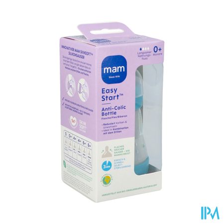 Mam Zuigfles Easy Start A/colic Matt Blauw 160ml