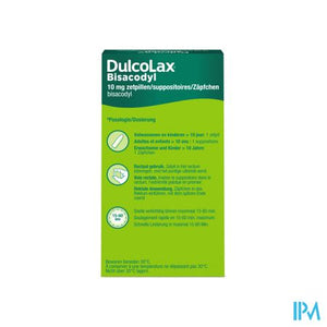 Dulcolax Bisadocyl Supp 10 X 10mg