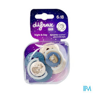 Difrax Dynamic Fopspeen Day&night Assorti 6-18m 2