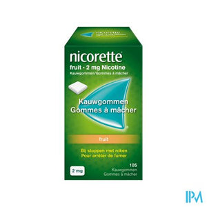 Nicorette Fruit Kauwgom Suikervrij 105x2mg