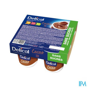 Delical Creme Dessert Hp-hc Z/suiker Cacao 4x125g