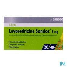 Charger l'image dans la galerie, Levocetirizine Sandoz 5mg Comp Enrob. 20 X 5mg
