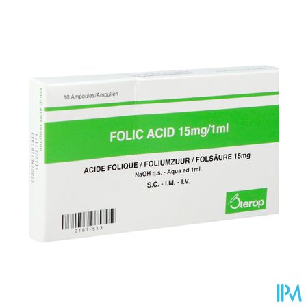 Acide Folique Iv Amp 10 X 15mg/1ml