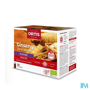 Ortis Ginseng Bio Z/alcohol 20x15ml