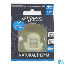 Afbeelding in Gallery-weergave laden, Difrax Fopspeen Natural 12m+ Uni/pure Creme/popc.
