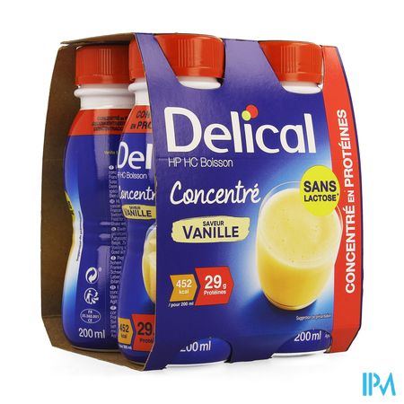 Delical Geconcentr. Vanille 4x200ml