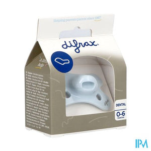 Difrax Fopspeen Dental 0-6m Uni/pure Blauw/ice