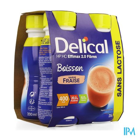 Delical Effimax 2.0 Vezels Aardbei 4x200ml