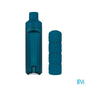 Yos Water Bottle & Pill Box Daily Bold Blue