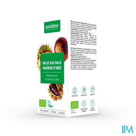 Purasana Vegan Wilde Kastanje Bio Caps 120x240mg