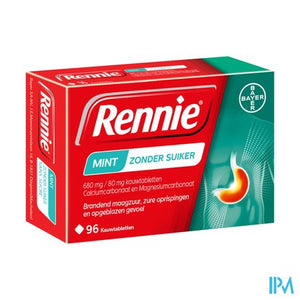 Rennie Mint Z/suiker Kauwtabl 96