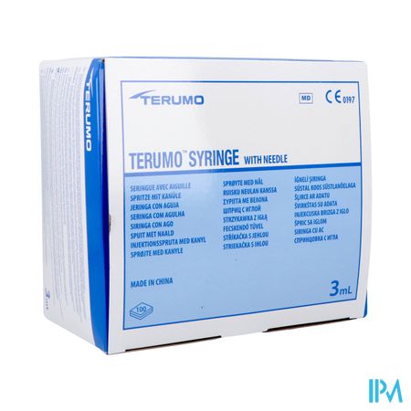 Terumo Spuit 3ml + Naald 21g 1 1/2 St 40x8mm 100