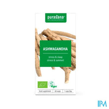 Load image into Gallery viewer, Purasana Vegan Ashwagandha 400mg Bio V-caps 60 Nf
