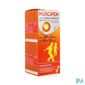 Nurofen Kind Suikervrij 4% Aardbei Orale Susp150ml