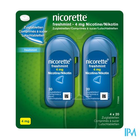 Nicorette Freshmint Zuigtabletten Z/suiker 80x4mg