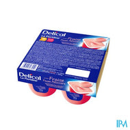 Delical Creme Dessert La Floridine Aardbei 'façon pâtissière' 4x125g