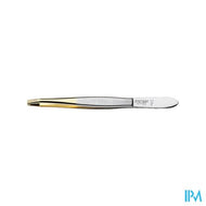 Morser Pincet, gebogen punten, verguld N24E