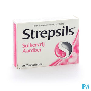 Strepsils Suikervrij Aardbeien Past 36