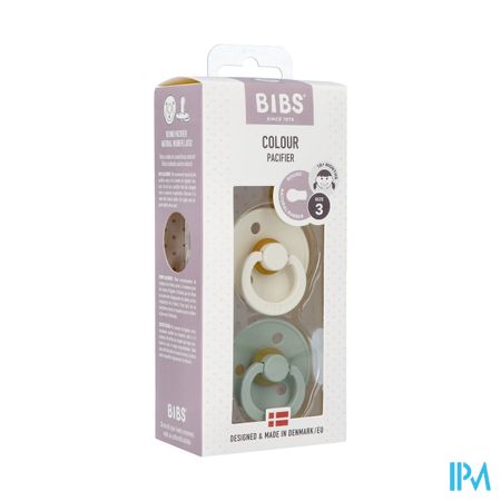 Bibs 3 Fopspeen Duo Sage Ivory