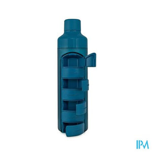 Yos Water Bottle & Pill Box Weekly Bold Blue