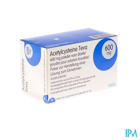 Acetylcysteine Teva 600mg Pdr Sach 30 X 600mg