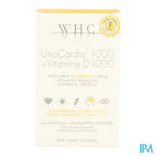 Afbeelding in Gallery-weergave laden, Unocardio 1000 + Vit D 1000 Softgels 60
