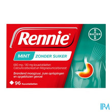 Afbeelding in Gallery-weergave laden, Rennie Mint Z/suiker Kauwtabl 96
