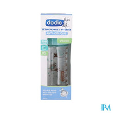 Load image into Gallery viewer, Dodie Zuigfles Glas Initiatie+ Groene Vogels 270ml
