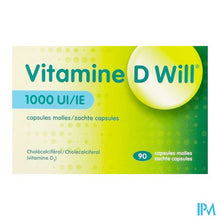Load image into Gallery viewer, Vitamine D Will 1000ie Zachte Caps 90
