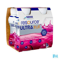 Resource Ultra Fruit Rode Vruchtensmaak 4x200ml