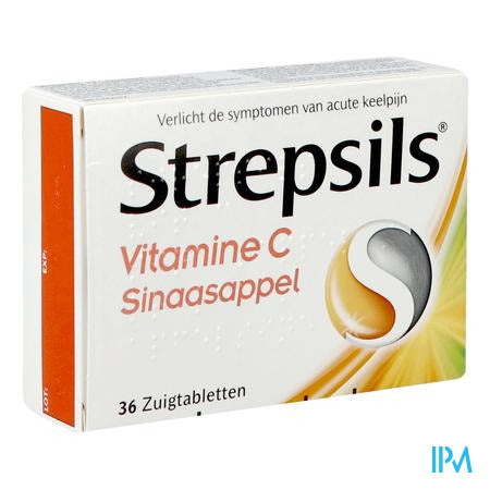 Strepsils Vitamine C Sinaasappel Past 36