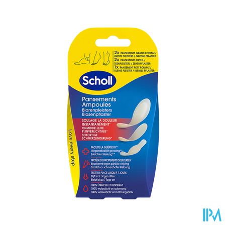 Scholl Blarenpleister 2grote+2teen+1klein Z/latex